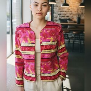 𝅺SAG HARBOR Pink Multicolored Blazer Jacket size 16P
